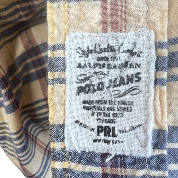 Ralph Lauren Jeans Company Mens Plaid Shirt Short Sleeve Size XL Button Down - Picture 9 of 9